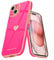 Teageo for iPhone 15 Plus Case with 2 Screen Protector Heart Pattern for Women Girls Luxury Bling Plating Soft TPU Anti-Scratch Shockproof Bumper Phone Case for iPhone 15 Plus, Hot Pink