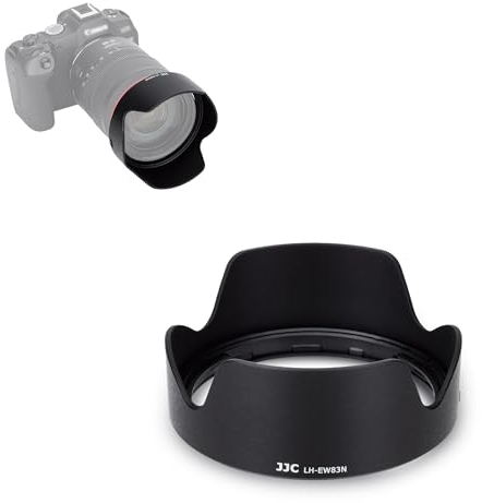 JJC EW83N Parasol de Bayoneta Compatible con Objetivo Canon RF 24-105mm f4L IS USM, Pantalla de Lente Reversible Sustituye al Parasol Canon EW-83N
