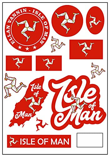 Daged Isle of Man Aufkleber Karte Stickerbogen - PKW Auto Motorrad Biker Flagge Fahne Deko AK