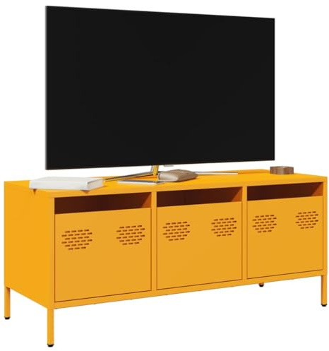 Gecheer Mobile TV Giallo Senape 101,5x39x43,5 cm in Acciaio