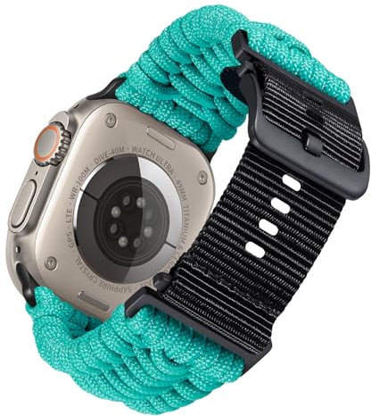 BINLUN Kompatibel mit Apple Watch Armband 49mm 46mm 45mm 44mm 42mm, Geflochten Paracord Nylon Sport Ersatzarmband Passt für iWatch Armbänder Series Ultra2/Ultra/10/9/8/7/SE2/SE/6/5/4/3/2/1 Herren