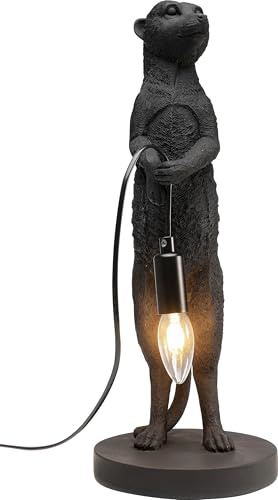 Kare Design Tischleuchte Animal Meerkat, Schwarz, Tischlampe, Schlafzimmerlampe, Tiermotiv, kein Leuchtmittel enthalten, 50x19x19 cm (H/B/T)