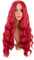 MapofBeauty 28 Zoll/70 cm Länge Wavy Synthetische Faser Lockige Haarfasern Ersatz Perücke für Partys Cosplay Täglich Perücke (Hell Rot)