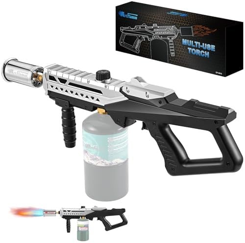 ARTFLAMM Propane Torch Gun, Powerful Cooking Grill Torch Gun, Adjustable Flamethrower Multi Use Blow Torch for BBQ, Campfire, Charcoal Wood Grills Lighter(Tank Not Included)