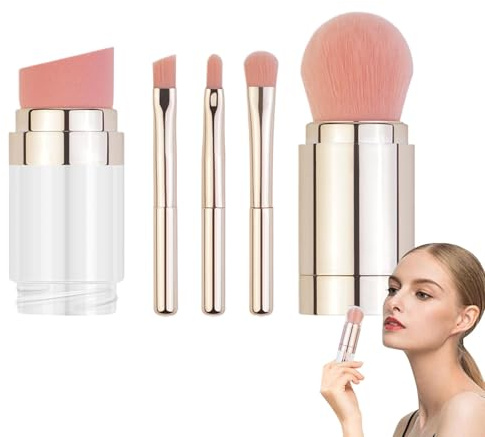 Duroecsain Reisegröße Make-up Pinsel Klein Make-up Pinsel Set - 5 in 1 Tragbare Augenbrauenbürsten Set | Make Up Foundation Powder Corceler Shadow Shadows