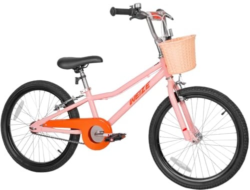 WEIZE Kids Bike, 20 Inch Children Bicycle for Boys & Girls Ages 6-12 Years Old, Rider Height 48-62 Inch, Adjustable Seat & Handlebars, Coaster Brake, Pink