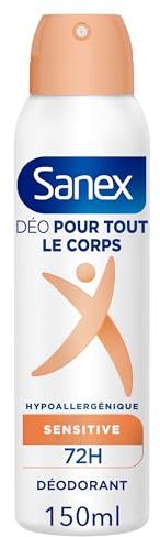 Sanex, Déodorant Crème pour Tout le Corps, Sensitive Douceur, 75 ml | Déodorant crème pour Corps, Pieds et Zones Intimes, Protection 72h contre les mauvaises odeurs, Hypoallergénique sans alcool