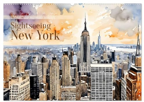 Sightseeing New York (Wandkalender 2026 DIN A2 quer), CALVENDO Monatskalender: Stadt, die niemals schläft (CALVENDO Orte)