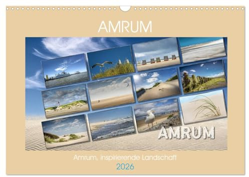 Amrum, inspirierende Landschaft (Wandkalender 2026 DIN A3 quer), CALVENDO Monatskalender: Weite Nordseelandschaften verzaubern mit ihrem Licht, ihrer Meeresluft und ihrer Weite. (CALVENDO Orte)