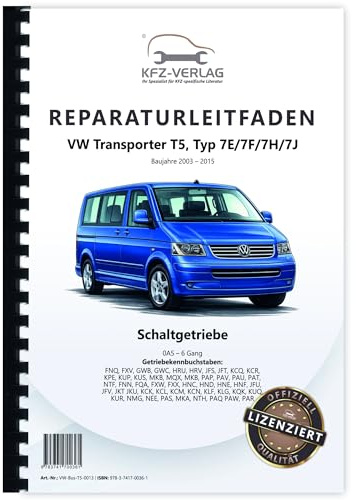 VW Transporter T5 (03-15) 6 Gang Schaltgetriebe 0A5 Kupplung Reparaturanleitung