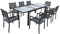 Salon de Jardin Firenze Extensible en textilène Gris 8 Places - Aluminium Anthracite