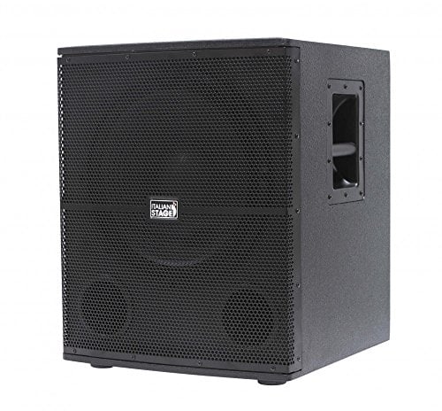 Italian Stage IS S115A - Subwoofer audio Attivo Amplificato da 700w di picco in classe AB con cono da 15 con 2 canali In-Out, Nero