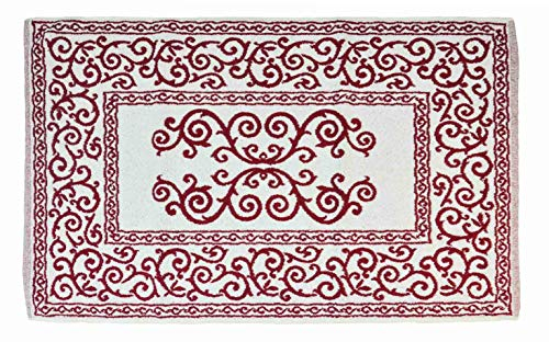 Casatessile Baumwolle-Bad-Teppich Augusta - Bordeaux, 60x90 cm.