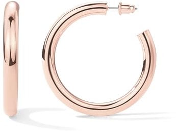 PAVOI 14K Gold Hoop Earrings For Women 50mm | Thick Infinity Gold Hoops Earrings | Rose Gold Plated Loop Earrings For Women | Lightweight Hoop Earrings Set