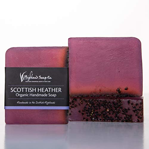 The Highland Soap Company Scottish Heather Organic Soap 150g - Natural Handmade Luxury Soap Bar