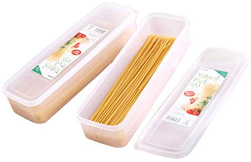 2 recipientes de almacenamiento para pasta de cocina, espaguetis, recipiente de fideos con tapa para espaguetis, fideos, pasta, huevos, aperitivos de frutas