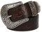 YDYBY Vintage Western Style Echtleder Gürtel für Herren Damen 105cm - 125cm Länge Fashion Embossed Pattern Nietengürtel für Oder Gothic-Outfits,Braun,105CM