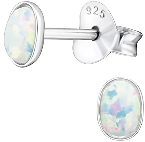 EYS JEWELRY Ohrstecker Damen Oval 925 Sterling Silber Opal Damen-Ohrringe