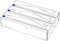 KDSKSC Zinnfolien-Organizer für Schublade mit 12 Etiketten, Kunststoff-Folienspender mit Schneider, 3-in-1 Acryl-Aluminiumfolienhalter, sichtbar,passend für 30.5 cm Rolle