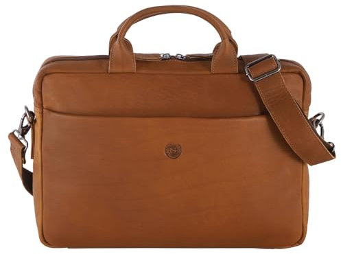 Sattlers & Co Laptoptasche The Barn Malik 16,9 | mit Laptopfach bis zu 16,9 und Tabletfach | Platz für DIN A4-Unterlagen | mit Aufsteckfunktion | 2 Tragehenkel (tan)