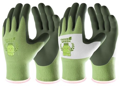 COOLJOB 2 Paar Gartenhandschuhe für Kinder 2-4 Jahre, Kinder Arbeitshandschuhe aus recyceltes Polyester, mit Gummierung (2 Paar XXS)