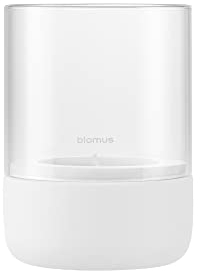blomus Windlicht -Calma- | Kerzenhalter aus hochwertigem Beton und Glas | Farbe Lily White | Größe S | 10L x 10B x 14H cm | Indoor | exkl. Kerze