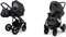 BabyLux® Sky Lark 2-in-1 Baby Kinderwagen Tief und Kinderwagen mit Zubehör Verstellbar und faltbar Aluminiumkonstruktion Wasserdicht Nicht abnehmbare Räder Black Flex Black Frame