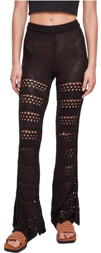 Urban Classics Damen Ladies Flared Crochet Knit Leggings