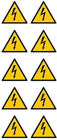 notlok Safety Work Lot de 10 autocollants pour panneaux d'avertissement électriques : Attention : haute tension, appareil sous tension, risque de choc électrique, ne pas toucher – 29x22 cm