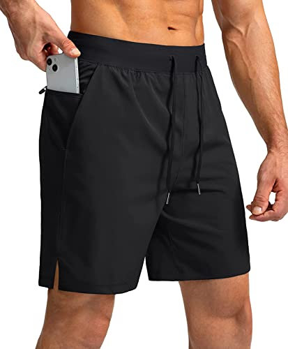 Comilaka Homme Shorts de Sport 7 Short Course à Pied Léger Séchage Rapide Running Jogging Fitness Short avec Poches Zippées