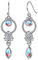 KRFY Ohrringe Silber 925 Hängend für Damen Baumelnder Mondstein Cubic Zirkonia Creolen Baumelnde Ohrringe 925 Silber Pfosten Türkis Mondstein CZ Tropfen Hängende Ohrringe Schmuck für Damen Mädchen