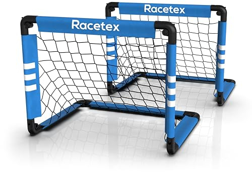 Racetex Fußballtor Kinder inkl. Torwand mit [Anti-Rost Beschichtung] - Fussballtore für Garten Kinder und Erwachsene - Fußball Tor mit Erdanker für einen optimalen Halt - Fussballtor (Blue)