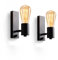 Lampop 2pcs Wandleuchte innen schwenkbar, Vintage Dimmbar Wandlampe mit Schalter Schwarz Industrial Retro Lampe aus Metall E27 Flurlampe fr Wohnzimmer Schlafzimmer Flur Cafe Bar Hotel (Ohne Glühbirne)