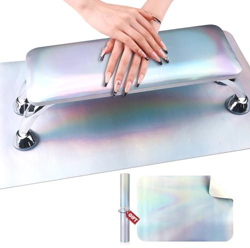 SAVILAND Handauflage Nagelstudio für Nägel: Laserfarbe Nagel Armauflage Handkissen Nail Art Zubehör, Rutschfeste Leder Maniküre Nagel Armlehne Kissen,Tech Nagelzubehör,Nageltisch für Heim DIY Maniküre