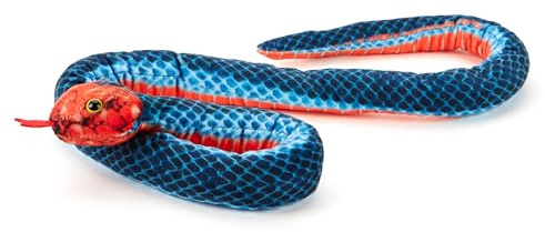 Zappi Co Jouet Serpent Corail Bleu 100% Recyclé (Longueur 100cm) Peluche Douce Écologique Vert Foncé pour Bébés