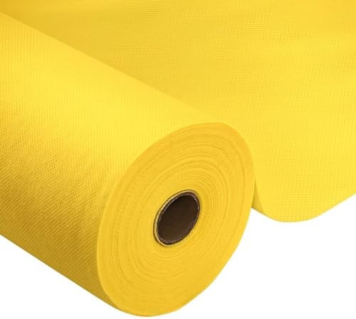 Rouleau de nappe jaune - 1,18 x 45 m - 1 rouleau de nappe jetable en tissu non tissé - Idéal pour toutes les fêtes, mariages, fêtes d'anniversaire, restauration, taille et couleur au choix