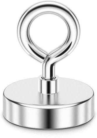 FINDMAG Neodym-Angelmagnete, 150 lbs Zugkraft, Seltenerdmagnet mit versenktem Loch und Ringschraube, Magnetisches Angeln zum Einholen in Flüssen, Seen und Stränden – 1,42 Zoll (36 mm)