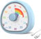 Minuteur Visuel,Compte à Rebours de 60 Minutes,Minuteur Visuel Timer Enfant Silencieux,avec Motif Arc-en-Ciel,pour Cuisine, Salle de Classe, Réunions - Bleu