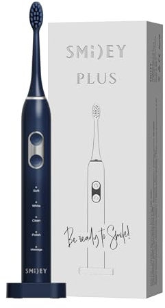 SMILEY Plus Schallzahnbürste | Ultraschall Elektrische Zahnbürsten & Zubehör | Schallzahnbürsten Toothbrush Elektrische Reisezahnbürste | Set mit Ladegerät & Tipp