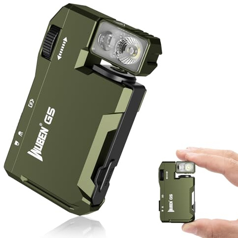 WUBEN G5 Rechargeable EDC Flashlight, Powerful RGB Flashights, 400 Lumens Portable Flat Mini Flashlights, IP65 Waterproof Multi-Mode Magnetic Small Keychain Flashlight for Camping, Emergency (Green)