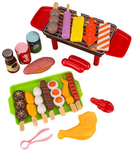 Kinder Grill Spielzeug,Garten Küchen Grill Spielset,Camping Spielzeug Set, Simulierte Grillspieße Grill, Grillspielzeug Für Pädagogisches Rollenspiel Rollenspielküchen Spielzeugset