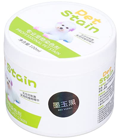 Zerodis Haustier Safe Haarfärbemäume Extrakt Hundefell Färbung Halb und 100 Ml mit Hellen Modischen Farben für DIY -Haustier -Pflege -Feiertagskleid (Schwarzer Jade)