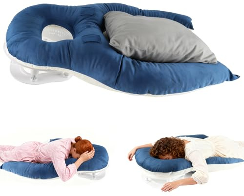 JAOGAUS Cuscino prono con foro viso, Memory Foam, Poggiatesta regolabile