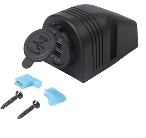 Double prise USB 12 V 24 V pour installation de montage, housse étanche et anti-poussière, convient pour bateau, caravane, camping-car et pour systèmes électriques de camping-car
