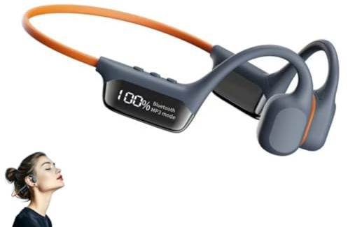 Pawyzie Rivelia Bone Conduction Headphones Original, Open Ear Bluetooth Sport Headset IPX8 Waterproof, Type-C Fast Charge Ultra Light Titanium Alloy Headphones for Running Workout (blue)