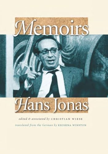 Memoirs: Hans Jonas (The Tauber Institute Series for the Study of European Jewry)