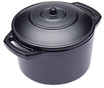 KitchenCraft Mini Cast Iron-Look Melamine Serving Dish with Lid, 13 cm (5) - Round Tapas Pot Style