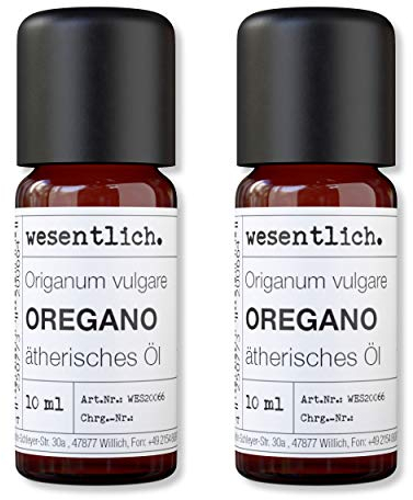 wesentlich. Oregano Öl - ätherisches Öl - 100% naturrein (Glasflasche) - u.a. für Duftlampe und Diffuser (2x10ml)
