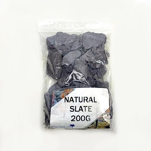 WWScenics Modell Schiefer Naturstein | 200g Beutel | Basing Materialien Diorama Modellbau