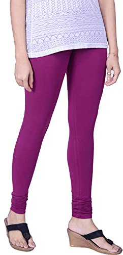 Ladyline Extra Long Churidar Leggings Plain Cotton Indian Yoga Workout Pants for Women